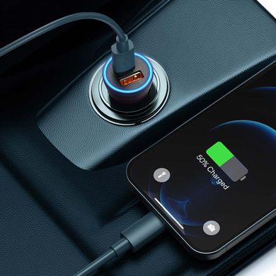 Купити Автомобільний зарядний пристрій Baseus Golden Contactor Max Dual Fast Charger USB-A/Type-C Dark Grey