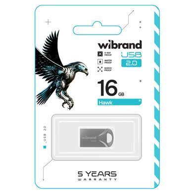 Купити Флеш-накопитель Wibrand USB 2.0 Hawk 16Gb Silver
