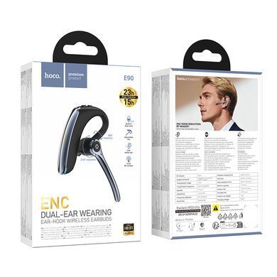 Купити Bluetooth гарнітура HOCO E90 Liya ENC noise reduction BT headset Black