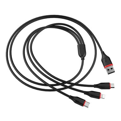 Купити Кабель Borofone BX17 Enjoy USB-C+microUSB+Lightning USB 1m Black