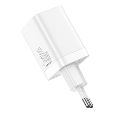 Купити Мережевий зарядний пристрій Baseus Super Si Pro Quick Charger C+U White