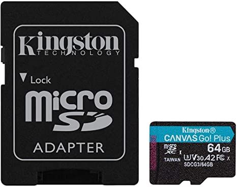 Купити Карта пам'яті Kingston microSDXC Kingston Canvas Go Plus 64GB Class 10 V30 W-80MB/s R-170MB/s +SD-адаптер