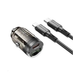 Купити Автомобільний зарядний пристрій Borofone BZ29A Talented USB-A/Type-C Transparent Black