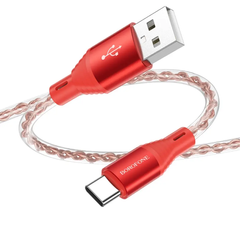 Купити Кабель Borofone BX96 Ice crystal USB Type-A Type-C 3 A 1m Red