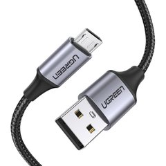 Купити кабель UGREEN US290 USB Type-A Micro 2.4 A 2m Metal/Black