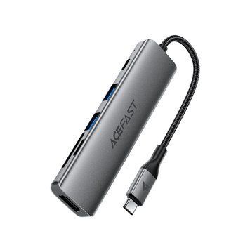 Купити USB-хаб ACEFAST J18 USB-C 6-in-1 HUB docking station Metal Gray