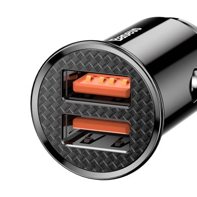 Купити Автомобільний зарядний пристрій Baseus Circular Plastic А+А 30W 2 × USB Black