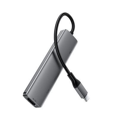 Купити USB-хаб ACEFAST J18 USB-C 6-in-1 HUB docking station Metal Gray