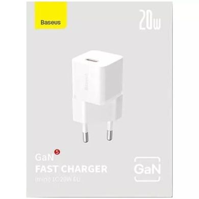 Купити Мережевий зарядний пристрій Baseus GaN5 Fast Charger(mini) 1C White