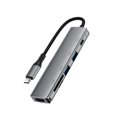 Купити USB-хаб ACEFAST J18 USB-C 6-in-1 HUB docking station Metal Gray