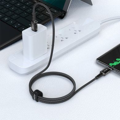 Купити Кабель ACEFAST C1-03 Type-C to Type-C 3A, 1.2m, nylon, aluminum connectors, Black