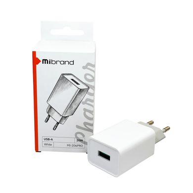 Купити Сетевое зарядное устройство Mibrand MI-206C White
