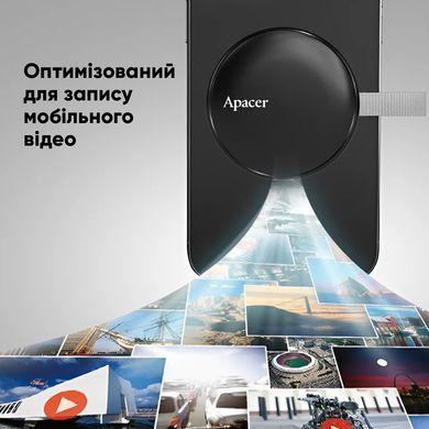 Купити Портативный SSD Apacer Magnetic AS725 1 TB USB 3.2 Gen.2 Type-C MagSafe Black