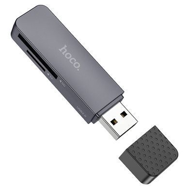 Купити Кардридер HOCO HB45 Spirit 2-in-1 USB 2.0 card reader Metal Gray