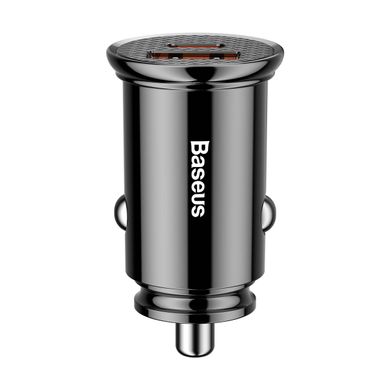 Купити Автомобильное зарядное устройство Baseus Circular Plastic A+C USB Type-C Black