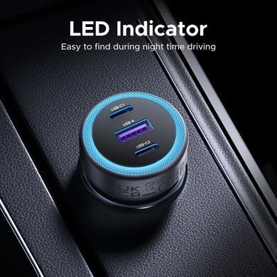 Купити Автомобільний зарядний пристрій UGREEN EC307 30W 3-Port Fast Car Charger