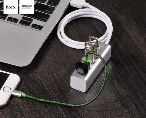 Купити Кабель-переходник HOCO HB1 4USB Line machine Silver