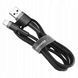 Кабель Baseus cafule Cable USB For Type-C 2A 3m Серый+Чёрный