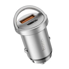 Купити Автомобільний зарядний пристрій Hoco NZ10 Handy USB-A/Type-C Silver