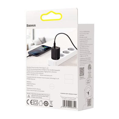 Купити Мережевий зарядний пристрій Baseus Super Si Pro Quick Charger C+U Black