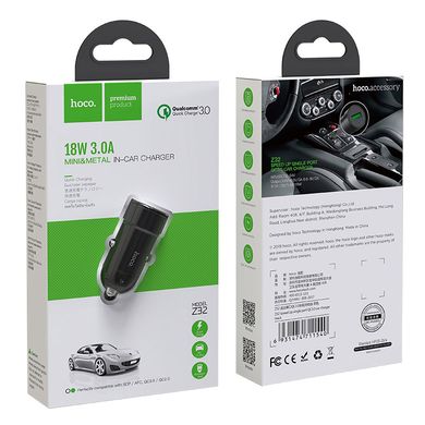 Купити Автомобільний зарядний пристрій Hoco Z32 USB Metal Gray