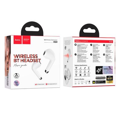 Купити Навушники Hoco EQ1 Music guide Bluetooth 5.3 White