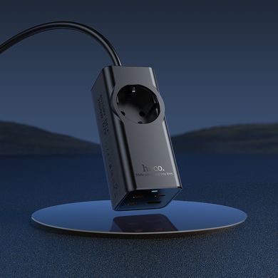 Купити Мережевий подовжувач HOCO NS9 Wisdom 1-position (PD67W/3C1A) desktop socket (EU/GER) (2 m) Black