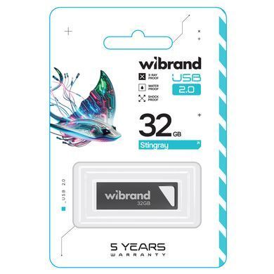 Купити Флеш-накопитель Wibrand USB 2.0 Stingray 32Gb Grey
