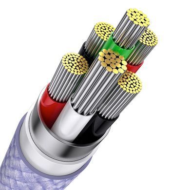 Купити Кабель Baseus Flash Series Ⅱ One-for-three Fast Charging Data Cable USB to M+L+C 100W 1.2m Purple