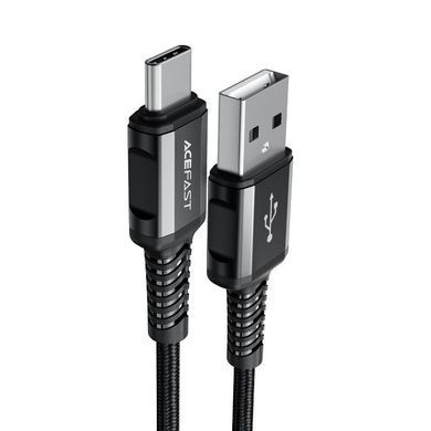 Купити Кабель ACEFAST C1-04 USB to Type-C 3A, 1.2m, нейлоновый алюминиевые коннекторы, Black