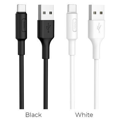 Купити Кабель HOCO X25 USB to Type-C 2A, 1m, PVC, PVC connectors, White