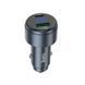 Автомобільний зарядний пристрій HOCO Z57B Glorious 63W dual-port digital display PD45W+QC3.0 car charger Metal Gray