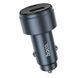 Автомобільний зарядний пристрій HOCO Z57B Glorious 63W dual-port digital display PD45W+QC3.0 car charger Metal Gray