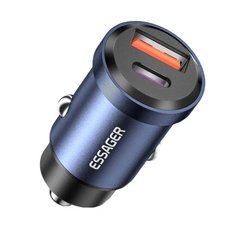 Купити Автомобільний зарядний пристрій ESSAGER Gyroscope Mini Charger USB-A/Type-C Blue