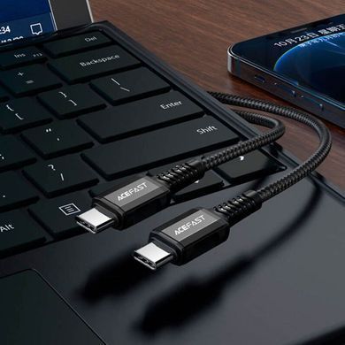 Купити Кабель ACEFAST C1-09 USB-C to USB-C aluminum alloy audio/video transmission full-featured data cable Black