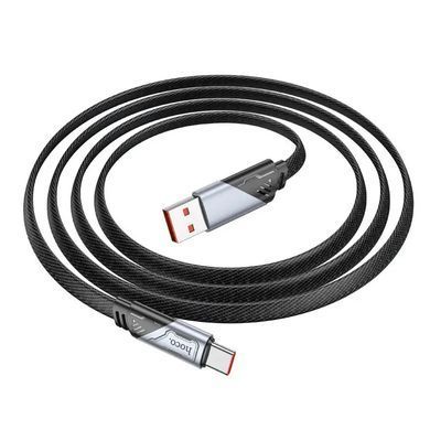 Купити Кабель HOCO U119 USB to Type-C 5A, 1.2m, нейлон, алюминиевые разъемы, Черный