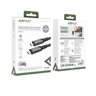 Купити Кабель ACEFAST C1-09 USB-C to USB-C aluminum alloy audio/video transmission full-featured data cable Black