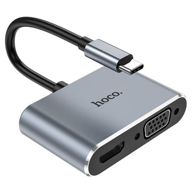 Купити Кабель-перехiдник Hoco Type-C to HDMI + VGA 15 cм Black