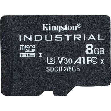 Купити Карта пам'яті microSDHC (UHS-1 U3) Kingston Industrial 8Gb class 10 V30 А1 (adapter SD)