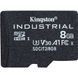 Карта пам'яті microSDHC (UHS-1 U3) Kingston Industrial 8Gb class 10 V30 А1 (adapter SD)