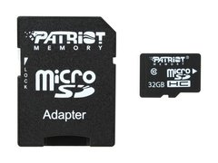Купити Карта пам'яті Patriot microSDHC LX Series 32GB Class 10 UHS-I W-10MB/s R-80MB/s +SD-адаптер