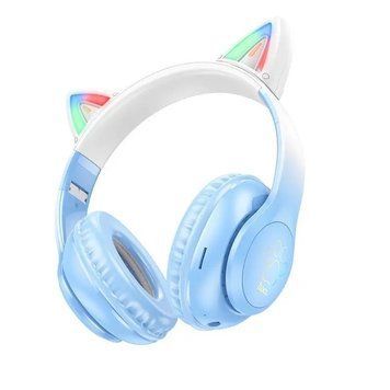 Купити Наушники HOCO W42 Cat ears BT headphones Crystal Blue