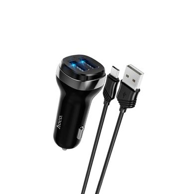 Купити Автомобильное зарядное устройство Hoco Z40 charger set(Micro) 2 × USB Black