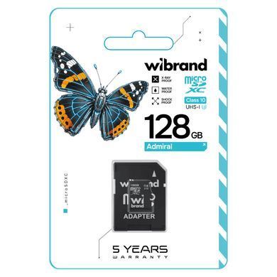 Купити Карта памяти microSDXC (UHS-1 U3) Wibrand 128Gb class 10 (адаптер SD)