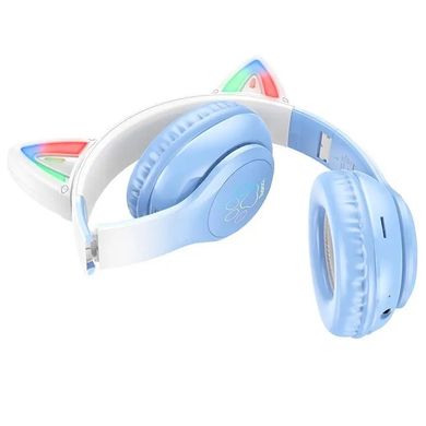 Купити Бездротові навушники Hoco W42 Cat ears Bluetooth 5.3 Blue