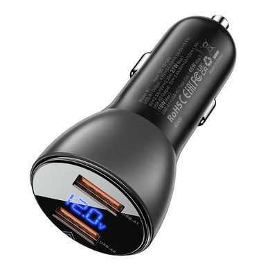 Купити Автомобільний зарядний пристрій ACEFAST B7 metal 45W (USB-A + USB-A) with digital display USB-A Black