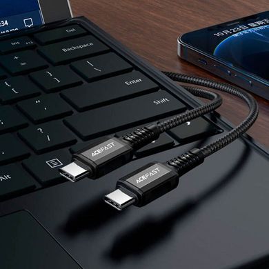 Купити Кабель ACEFAST C1-09 USB-C to USB-C aluminum alloy audio/video transmission full-featured data cable Type-C Type-C 1m Black