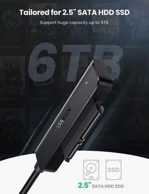 Купити Зовнішня кишеня UGREEN CM321 USB-A to 2.5-Inch SATA Converter 50cm (UGR-70609)