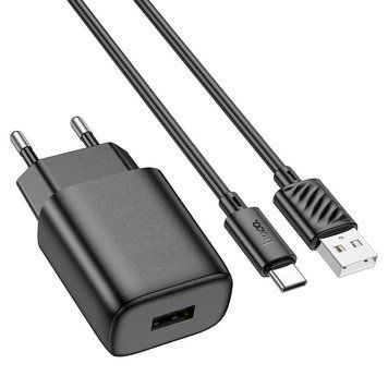 Купити Мережевий зарядний пристрій HOCO C134A Solid single-port charger set (Type-C) (EU) Black