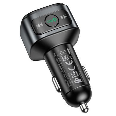 Купити АЗП с FM-модулятором HOCO E67 Fighter QC3.0 18W car BT FM transmitter Black